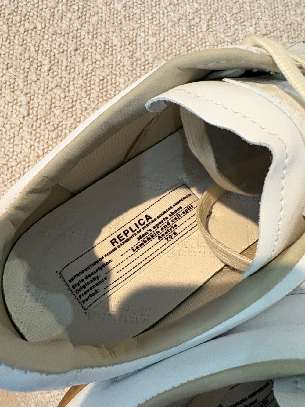Maison Martin Margiela Cream Leather Sneakers with Multicolor Paint-Splatter - Picture 3 of 5